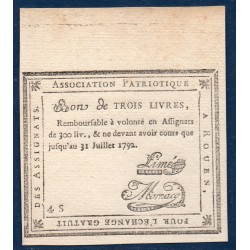 3 livres Rouen association patriotique SPL Billet de confiance