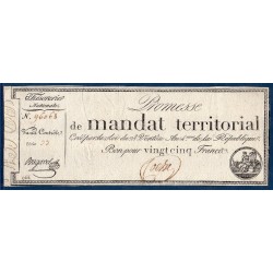 25 francs avec série Promesse de mandat territorial 28 ventose an 4 Sup signature Roche