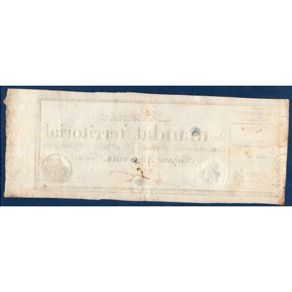 500 francs avec série Promesse de mandat territorial 28 ventose an 4 TTB+ signature Lefort