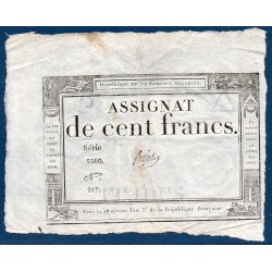 Assignat 100 francs 18 Nivose an 3 TTB- signature Farcy Mus 49