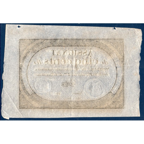 Assignat 500 livres 20 pluviose l'an 2 TTB signature Duboc