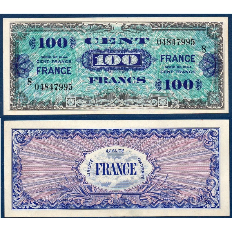 100F France série 8 Sup- 1945 Billet du trésor Central