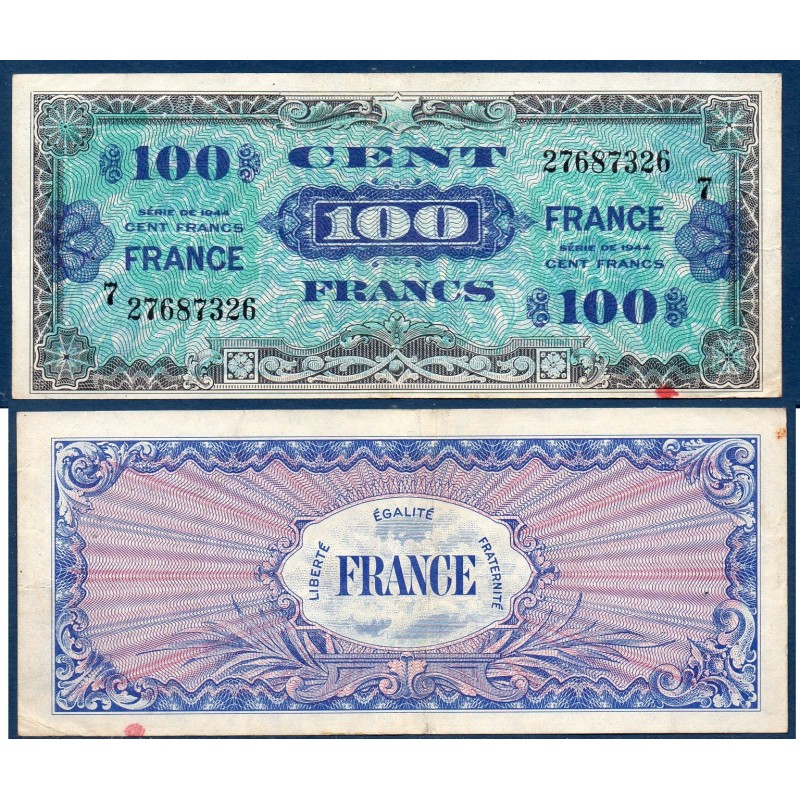 100F France série 7 TTB- 1945 Billet du trésor Central