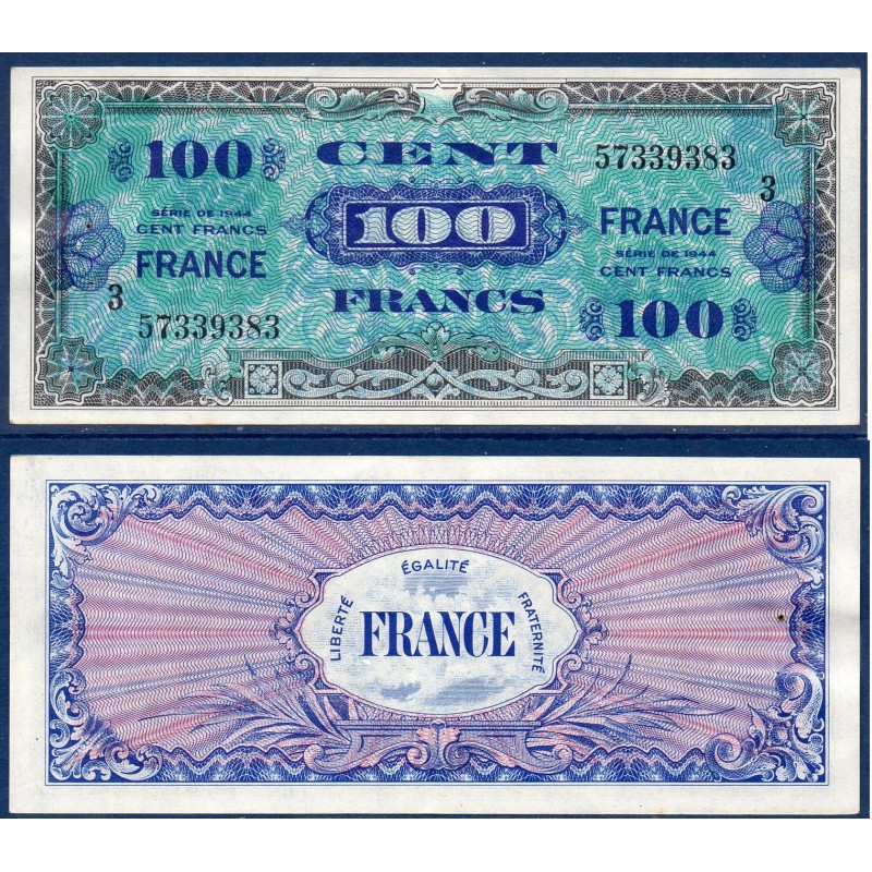 100 Francs France série 3 Sup 1945 Billet du trésor Central