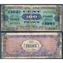 100 Francs France série X B- 1945 Billet du trésor Central