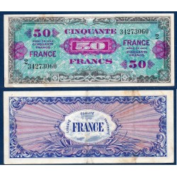 50 Francs France série 2 TB+ 1945 Billet du trésor Central