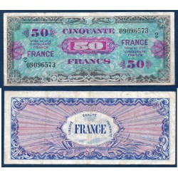 50 Francs France série 2 TB+ 1945 Billet du trésor Central