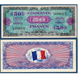 50 Francs Drapeau Sup 1944 sans série Billet du trésor Central