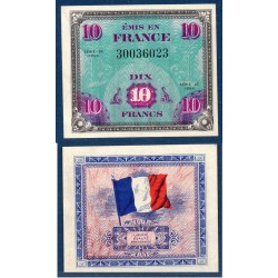 10 Francs Drapeau Neuf 1944 sans série Billet du trésor Central