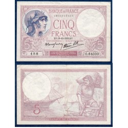 5 Francs Violet TTB- 19.10.1939 Billet de la banque de France