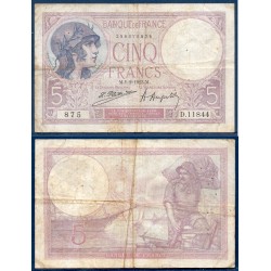 5 Francs Violet TB- 1.2.1923 Billet de la banque de France