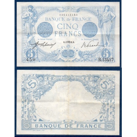 5 Francs Bleu TTB 17.8.1916 Billet de la banque de France