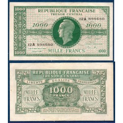 1000 Francs Marianne TTB+ 1945 série A Billet du trésor Central