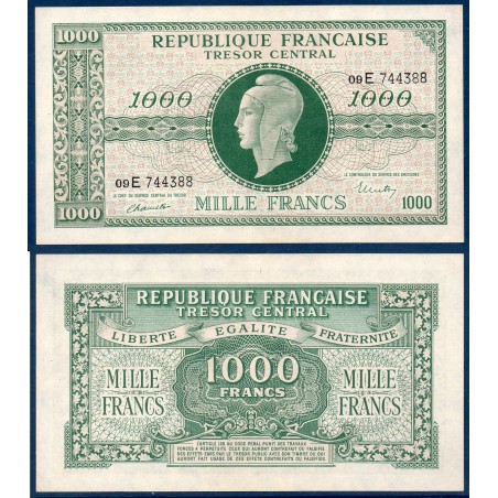 1000 Francs Marianne Sup+ 1945 série E Billet du trésor Central