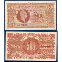 500 Francs Marianne TTB- 1945 série M Billet du trésor Central