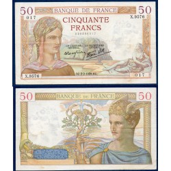 50 Francs Cérès TTB- 2.2.1939 Billet de la banque de France