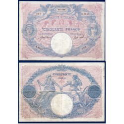 50 Francs Bleu et Rose TB+ 20.5.1916 Billet de la banque de France