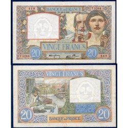 20 Francs Science et Travail TTB- 28.8.1941 Billet de la banque de France