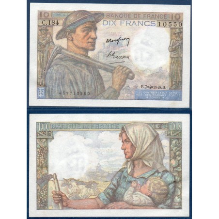 10 Francs Mineur Sup 7.4.1949 Billet de la banque de France