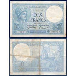 10 Francs Minerve TB 23.2.1921 Billet de la banque de France