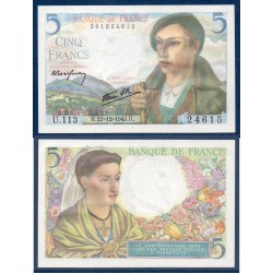 5 Francs Berger neuf 23.12.1943 Billet de la banque de France