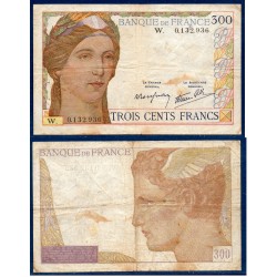300 Francs Serveau TB- série W 24.11.1938 Billet de la banque de France