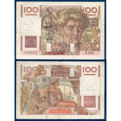 100 Francs Jeune Paysan filigrane inversé TB+ 2.10.1952 Billet de la banque de France