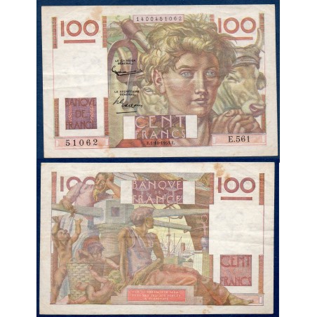 100 Francs Jeune Paysan TTB- 1.10.1953 Billet de la banque de France