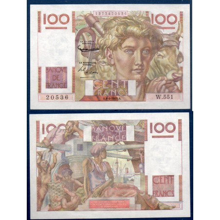 100 Francs Jeune Paysan Spl 2.8.1953 Billet de la banque de France