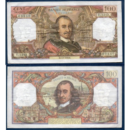 100 Francs Corneille TTB- 1.2.1979 Billet de la banque de France