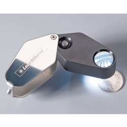 Loupe pliable avec LED, grossit 10x, noire, Ø 18 mm