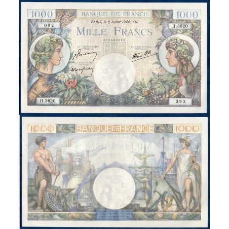 1000 Francs Commerce et industrie Spl 6.7.1944 Billet de la banque de France