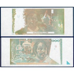 Essai 1000 francs Balzac non numéroté non coupé SPL 1980 Billet de la banque de France