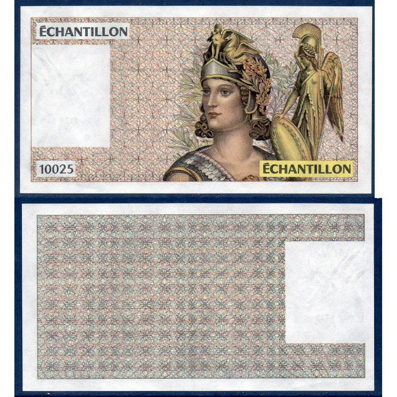 Echantillon 10025 du 20 francs non numéroté SPL Billet de la banque de France Echantillon 10025 du 20 francs non numéroté SPL Billet de la banque de France