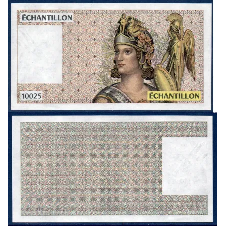 Echantillon 10025 du 20 francs non numéroté SPL Billet de la banque de France