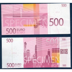 spécimen Afibel 500 euros Rose petit format Neuf Billet