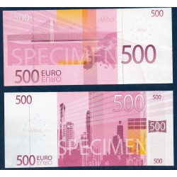 spécimen Afibel 500 euros Rose petit format Neuf Billet