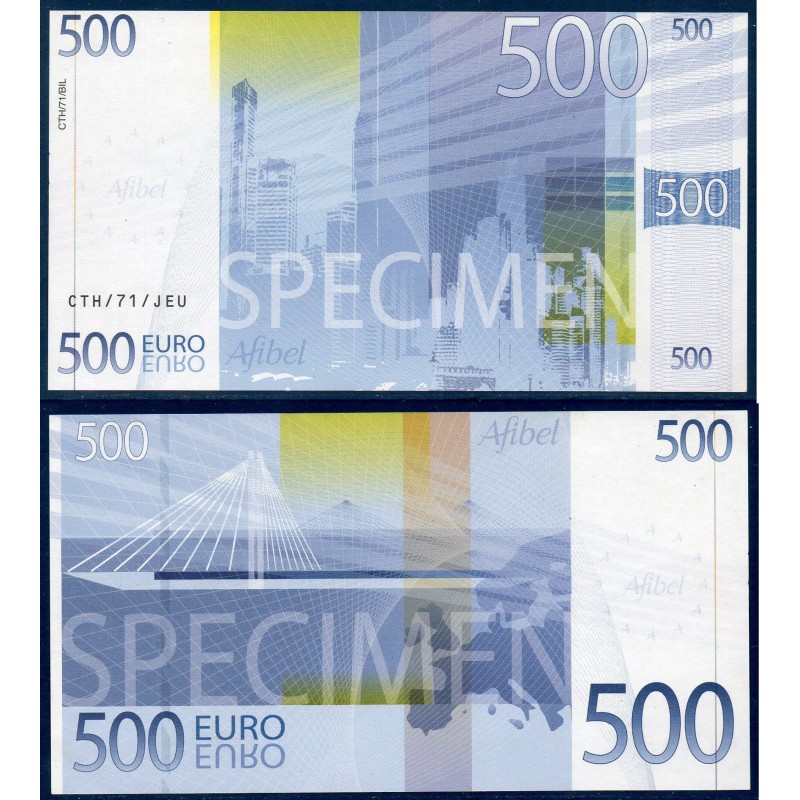 spécimen Afibel 500 euros bleu Neuf Billet