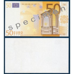spécimen non officiel uniface 50 euros Neuf Billet