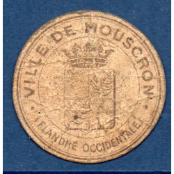 Bon de ville de mouscron (Belgique) 5 centimes TB 1916 Billet