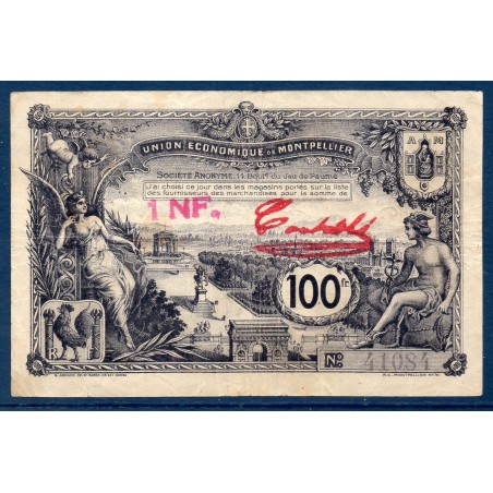 Union Economique ville Montpellier 1NF 100 francs TB 1960 Billet