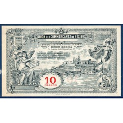 Union commercant ville Beziers 10 francs Sup ND Billet