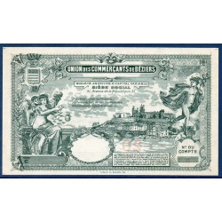 Union commercant ville Beziers 20 francs Spl ND Billet