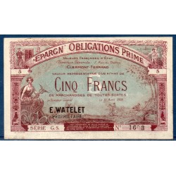 Clermont 5 francs Sup 15 avril 1928 Billet d'epargne obligation prime