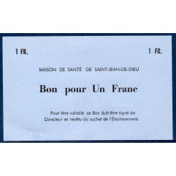 Maison de santé de Saint-Jean de Dieu 1 franc neuf 1920 Bon billet