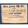 Clermont-oise 5 francs 1870 TTB Billet de guerre