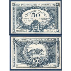 Monaco Pick N°3a, Spl Billet de banque de 50 centimes 1920