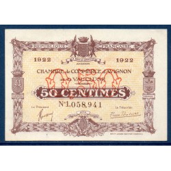 Avignon 50 centimes Spl 1922 Pirot 18.26 Billet de la chambre de Commerce
