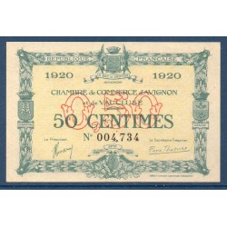 Avignon 50 centimes Spl 1920 Pirot 18.22 Billet de la chambre de Commerce