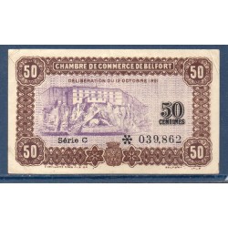 Belfort 50 centimes Spl 12.10.1921 Pirot 23.56 Billet de la chambre de Commerce